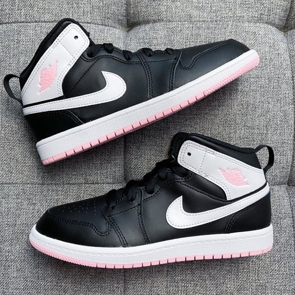 πΈ Nike Air Jordan 1 mid PS black pink shoes - Picture 2 of 4